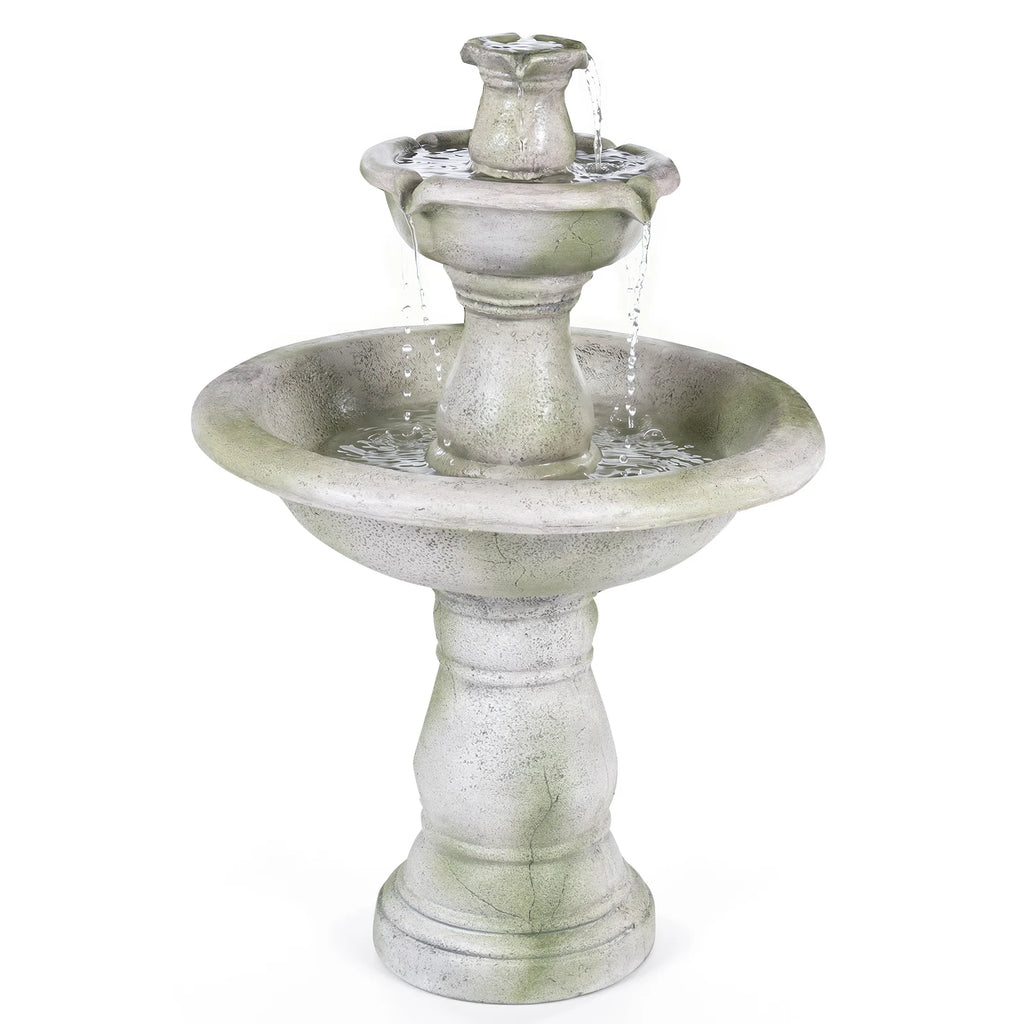89 CM Large Waterfall Fountain Outside for Patio Lawn Yard Decoration