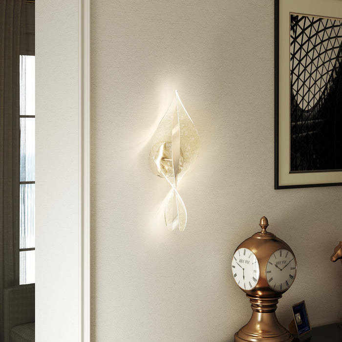 HOMCOM Led Wall Lamp 2 Pack, 13W Modern Indoor Spiral Wall Light, Colour Temperature Adjustable 3000K/4000K/6500K, for Bedroom, Living Room, Hallway, Stairs, Silver Tone