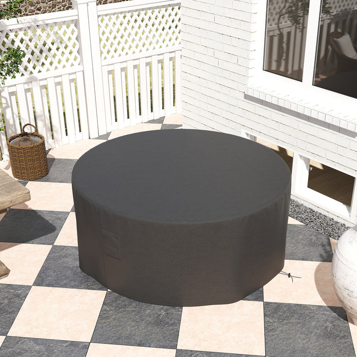 Outsunny Garden Patio Large Furniture Set Round Cover 600D Oxford Waterproof, Ф193 x 80H cm, Black
