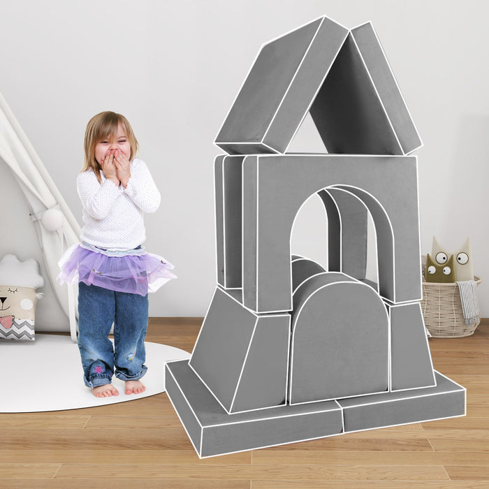 8-Piece Modular Kids Play Couch with Machine-washable Covers-