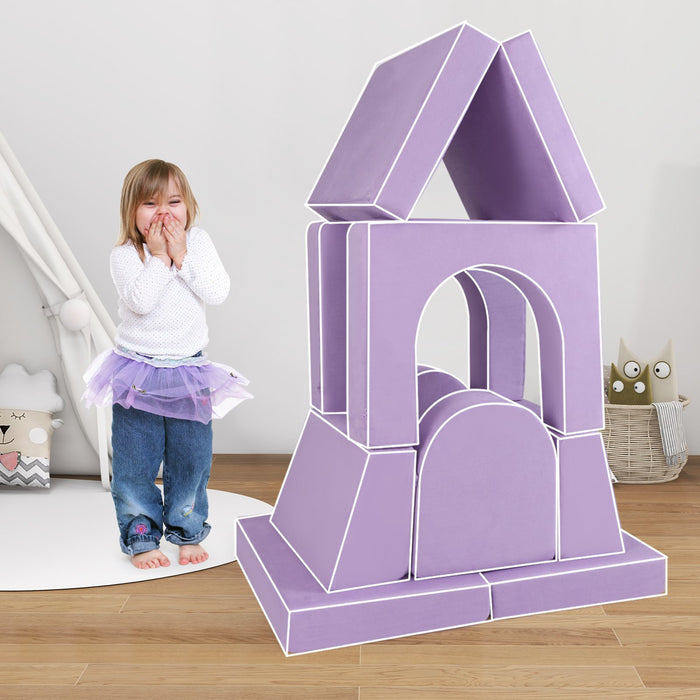 8-Piece Modular Kids Play Couch with Machine-washable Covers-