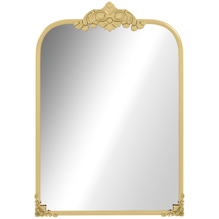HOMCOM Wall Mirror, Decorative Baroque Mirror with Metal Frame, for Bedroom and Living Room, 60 x 87 cm, Gold Tone