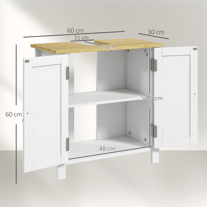 kleankin Under Sink Bathroom Cabinet for Basin without Pedestal - White