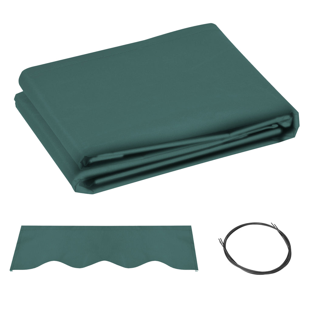 Outsunny Awning Replacement Canopy, Water Resistant UPF 50+ Sun Shade Cover for 3 x 2.5 m Garden Awning (Fabric Only), Green