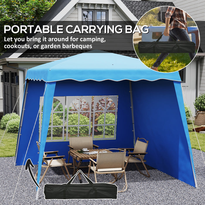 Outsunny 2.4 x 2.4m UV50+ Pop Up Gazebo - Blue