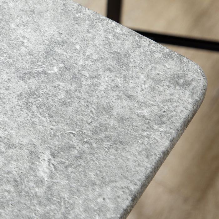 Modern Marble Effect Dining Set - 5-Piece Table and Padded Chairs with Metal Frame - Ideal for Contemporary Home Dining Room