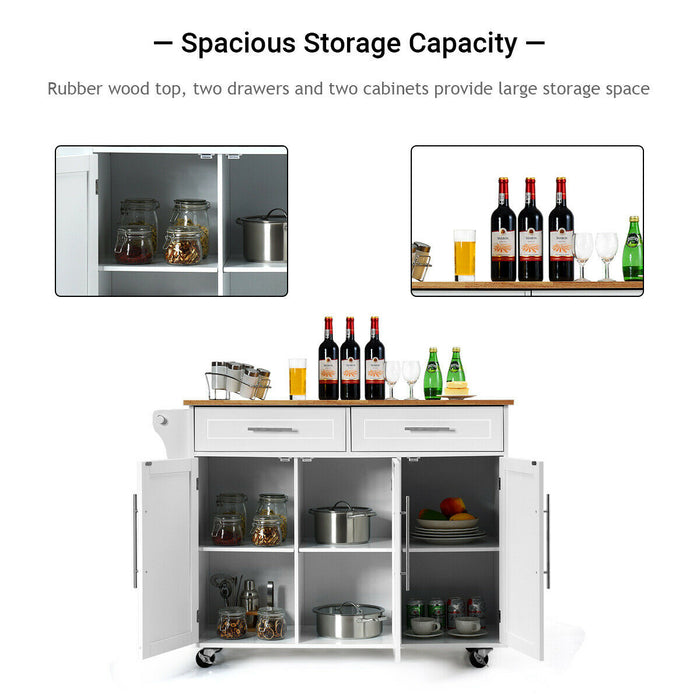 Kitchen Island Trolley with Shelves-