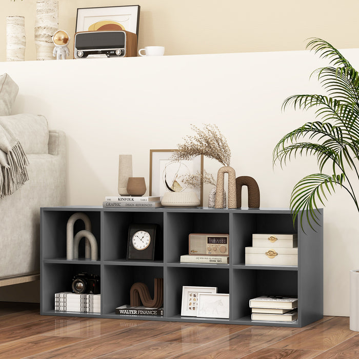 2 in 1 Shoe Bench and Organizer - 8 Grid Storage Cubbies Design - Ideal for Keeping Footwear Neat and Organized