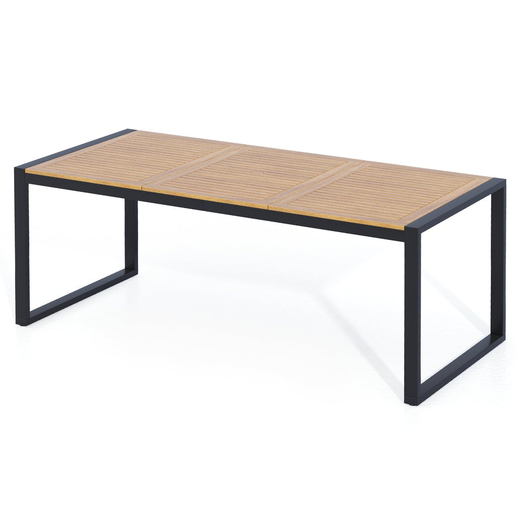 8-Person Outdoor Acacia Wood Dining Table Rectangular Patio Table