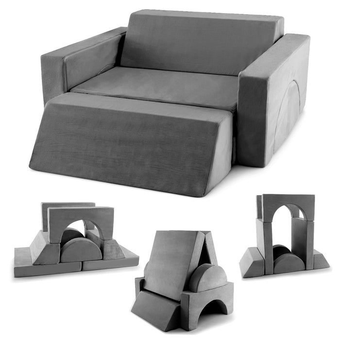 Modular Play Sofa 8-Piece - Kids Interactive Play Couch with Machine-Washable Fabric - Ideal for Fun and Learning at Home