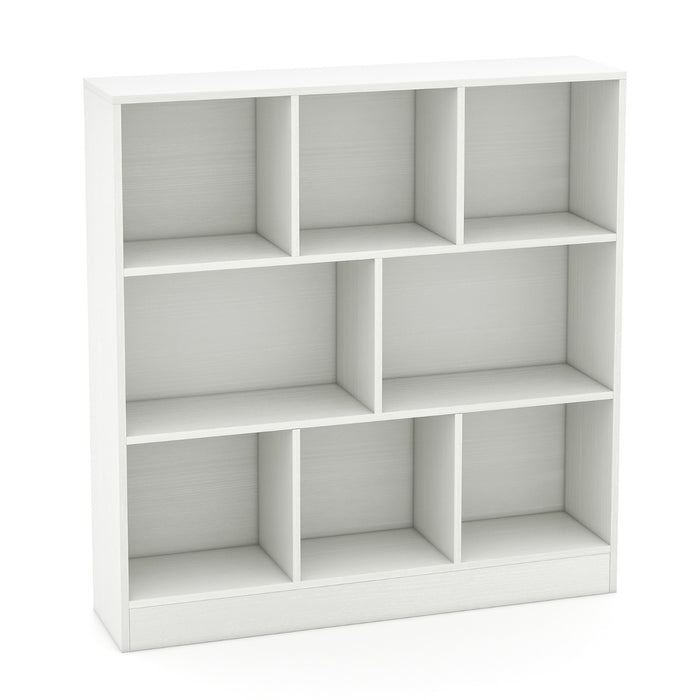 8-Cube Bookshelf with 2 Anti-Tipping Kits and Display Shelf for Home-