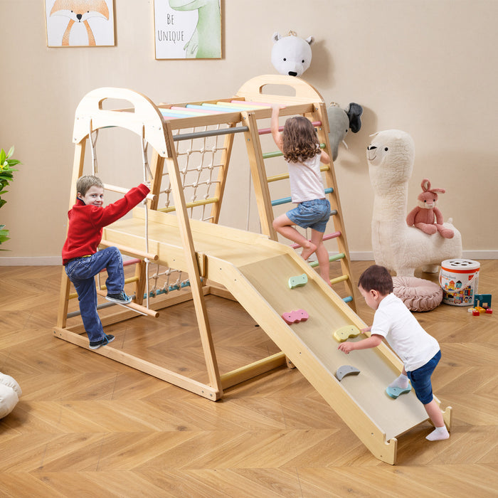 8-in-1 Jungle Gym Wooden Montessori Climber Playset -