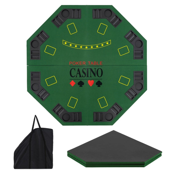 Poker Table Topper 8 Player - Foldable, Texas Holdem Compatible, Includes Carrying Bag - Perfect for Home Poker Games