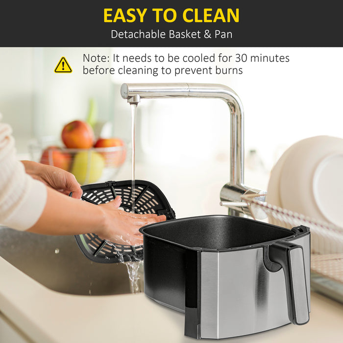 1700W Large Capacity Air Fryer - 6.5L Digital Air Fryer Oven with Rapid Air Circulation & Adjustable Temperature - Healthy Oil-Free Cooking with Nonstick Basket for Families