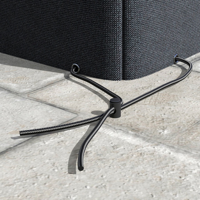 Outsunny 600D Oxford Outdoor Garden Furniture Sofa Set Cover, Waterproof Anti-UV Rattan Sun Lounger Protection Protector Cover, 275L x 205W x 90Hcm, Black