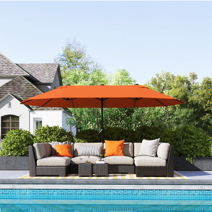 Outsunny 4.6m Double-Sided Garden Parasol - Orange