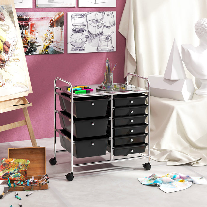 9-Drawer Rolling Storage Cart Tools Scrapbook Paper Organizer-