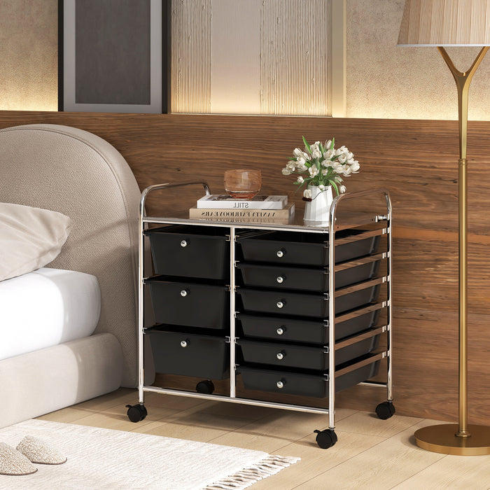 9-Drawer Rolling Storage Cart Tools Scrapbook Paper Organizer-