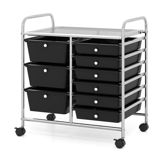 9-Drawer Rolling Storage Cart Tools Scrapbook Paper Organizer-