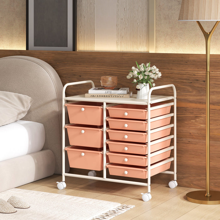 9-Drawer Rolling Storage Cart Tools Scrapbook Paper Organizer-