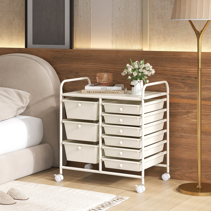 9-Drawer Rolling Storage Cart Tools Scrapbook Paper Organizer-