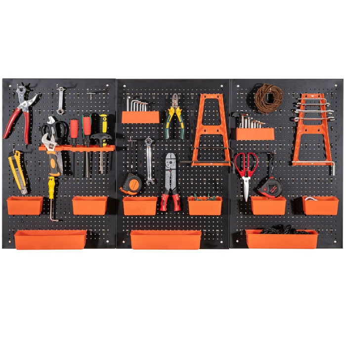 9-Bin Parts Rack Organizer with Hammer Racks for Garage-