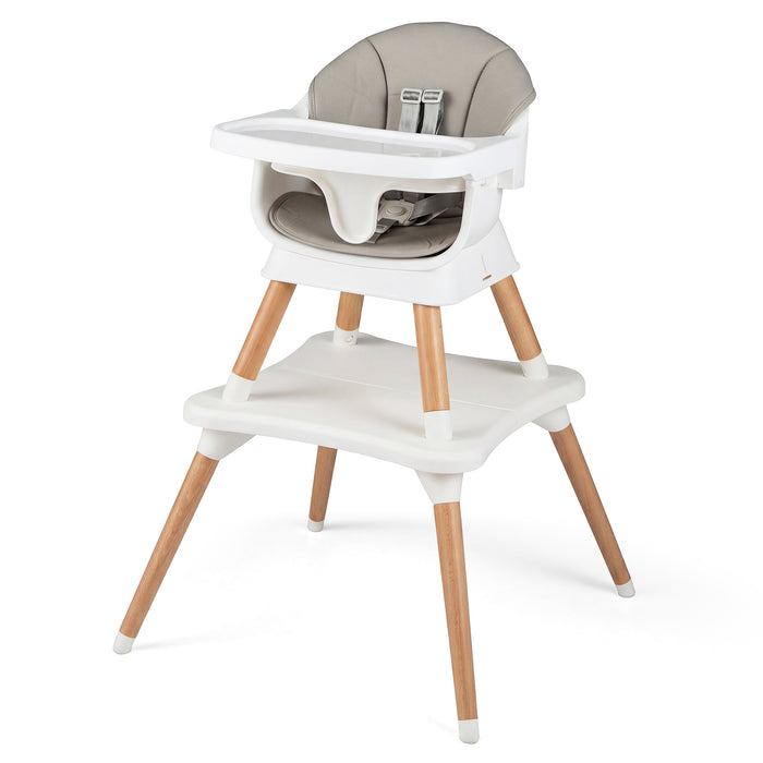 9-in-1 Convertible High Chair with Solid Wood Legs and Harness for Babies-