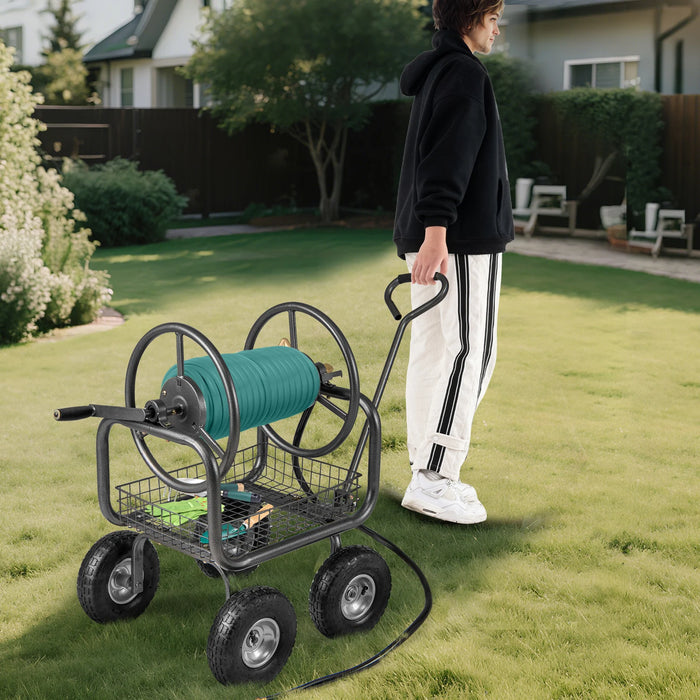 90 m of 16 mm Large Capacity Garden Hose Reel Cart-