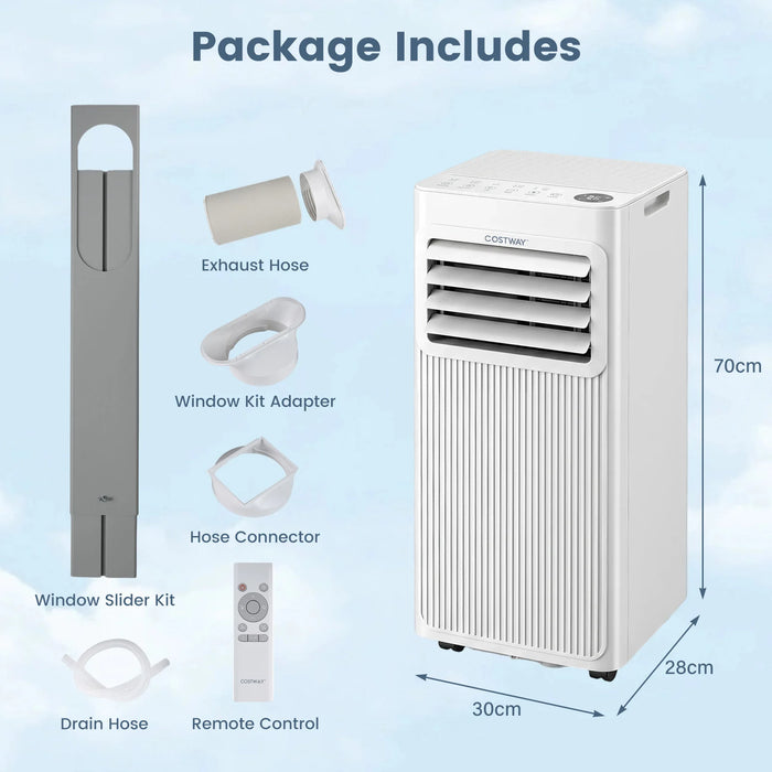 9000 BTU Portable Air Conditioner with Sleep Mode and 24H Timer-