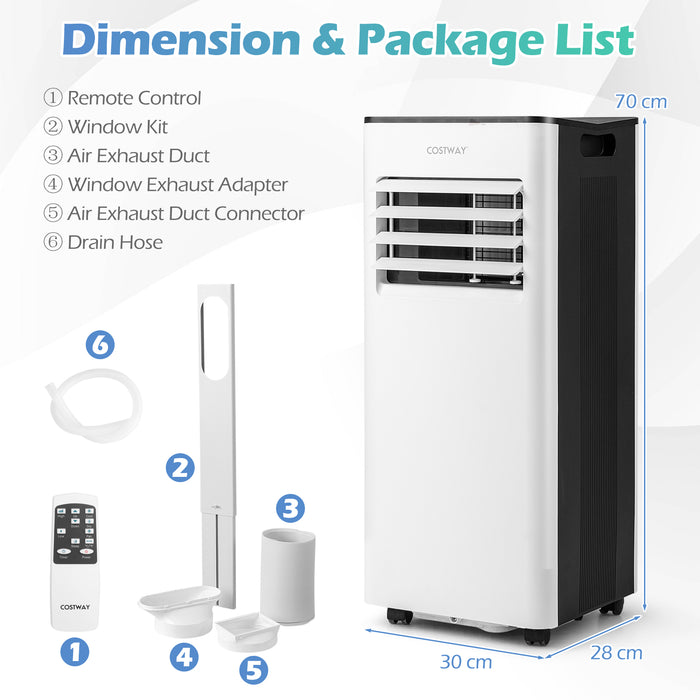 9000 BTU Portable AC 4-In-1 Air Conditioner with Dry and Fan Mode-