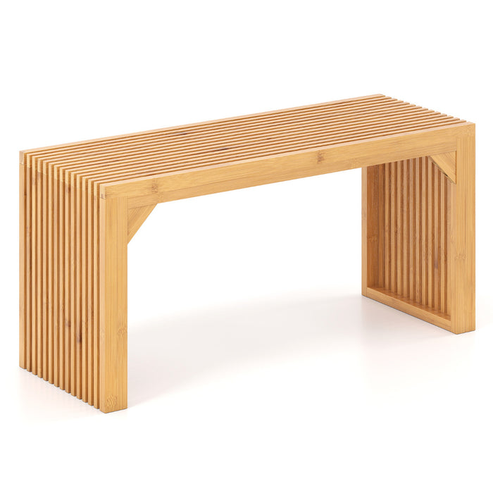 90CM Bamboo Farmhouse Entryway Bench Conversation Seat-