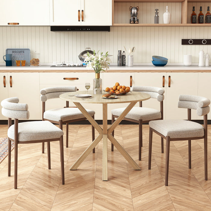 90CM Wood Dining Table with Intersecting Pedestal Base-