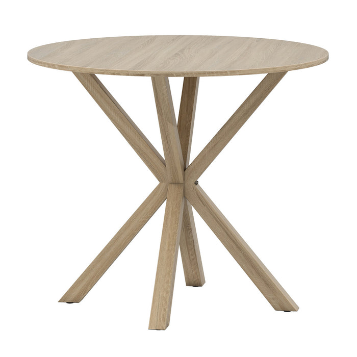 90CM Wood Dining Table with Intersecting Pedestal Base-
