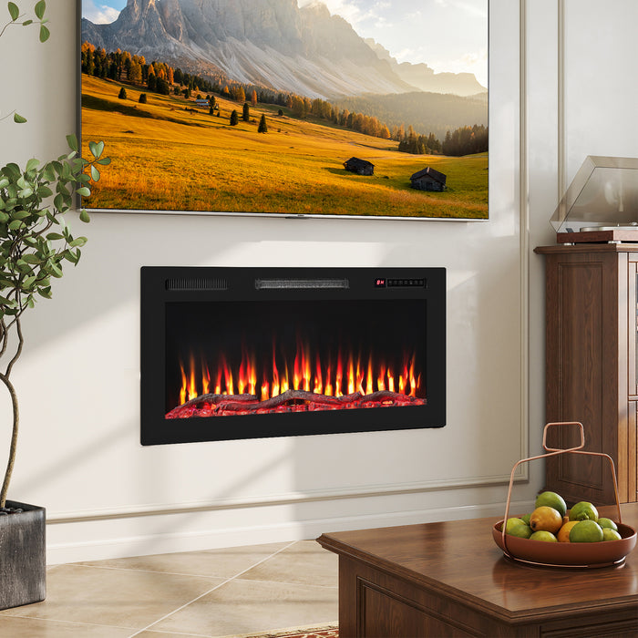 91cm Electric Fireplace with Remote and Multicolour Flame-