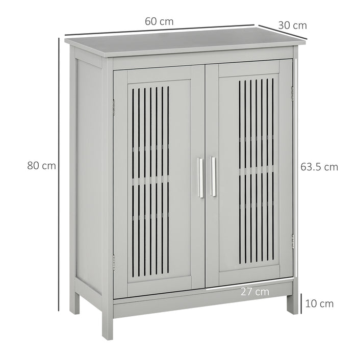 kleankin Modern Bathroom Floor Cabinet - Grey