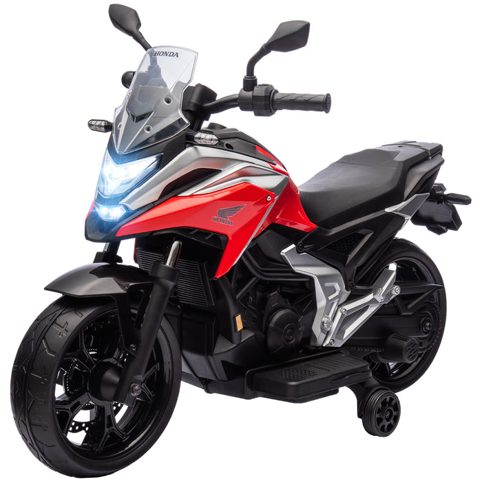 Honda 12V Children's Electric Motorcycle - with Built-In Music, Bright Headlights & Educational Features - Perfect Ride-on Toy for Kids Aged 3-6, Vibrant Red