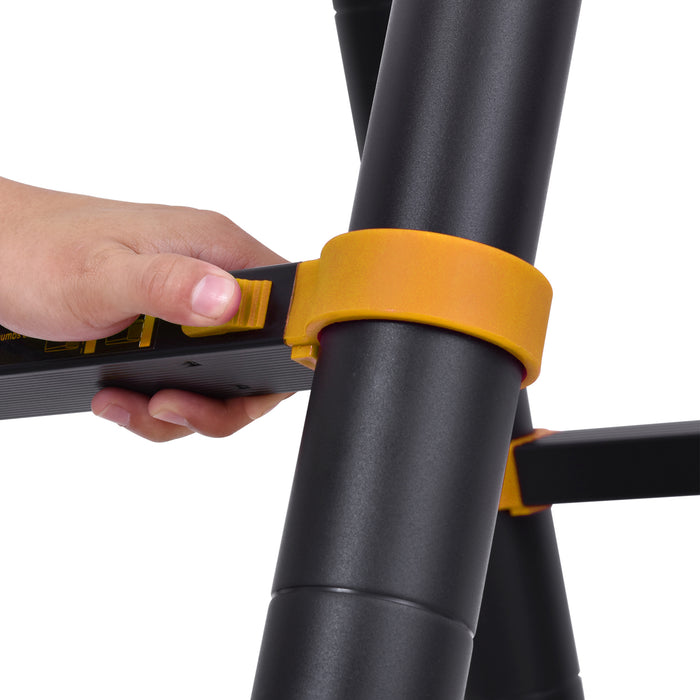 3.8M Duo Aluminium Ladder with Integrated Tool Holder - Herringbone Extendable Ladder, 12 Non-Slip Steps for Safety - Ideal for DIY Enthusiasts and Professional Use