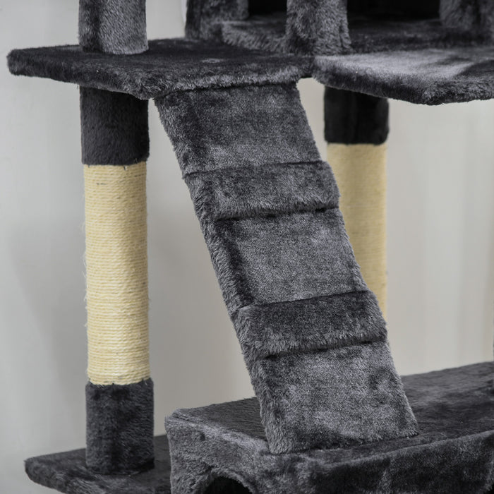 PawHut Cat Tree Scratching House, Activity Play Centre