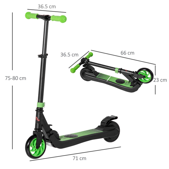 HOMCOM Folding Electric Scooter Adult E Scooter, 120W, with Rear Wheel Brake, 8km/h Maximum Speed, for Ages 6+ Years Old, Green | Aosom UK