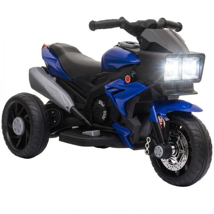 AIYAPLAY Kids Electric Motorcycle Ride-On Toy, 3-Wheel Battery-Operated Motorbike with Horn, Toddler Ride On Bike, Blue