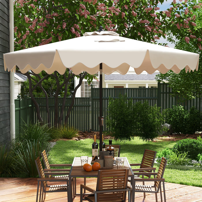 9 FT Outdoor Sun Umbrella with Crank Handle and Push Button Tilt-