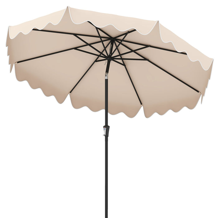 9 FT Outdoor Sun Umbrella with Crank Handle and Push Button Tilt-
