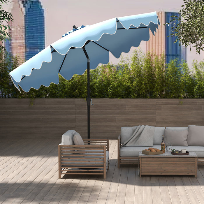 9 FT Outdoor Sun Umbrella with Crank Handle and Push Button Tilt-