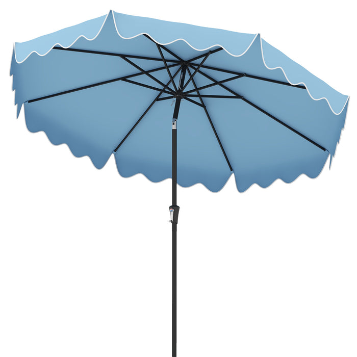9 FT Outdoor Sun Umbrella with Crank Handle and Push Button Tilt-