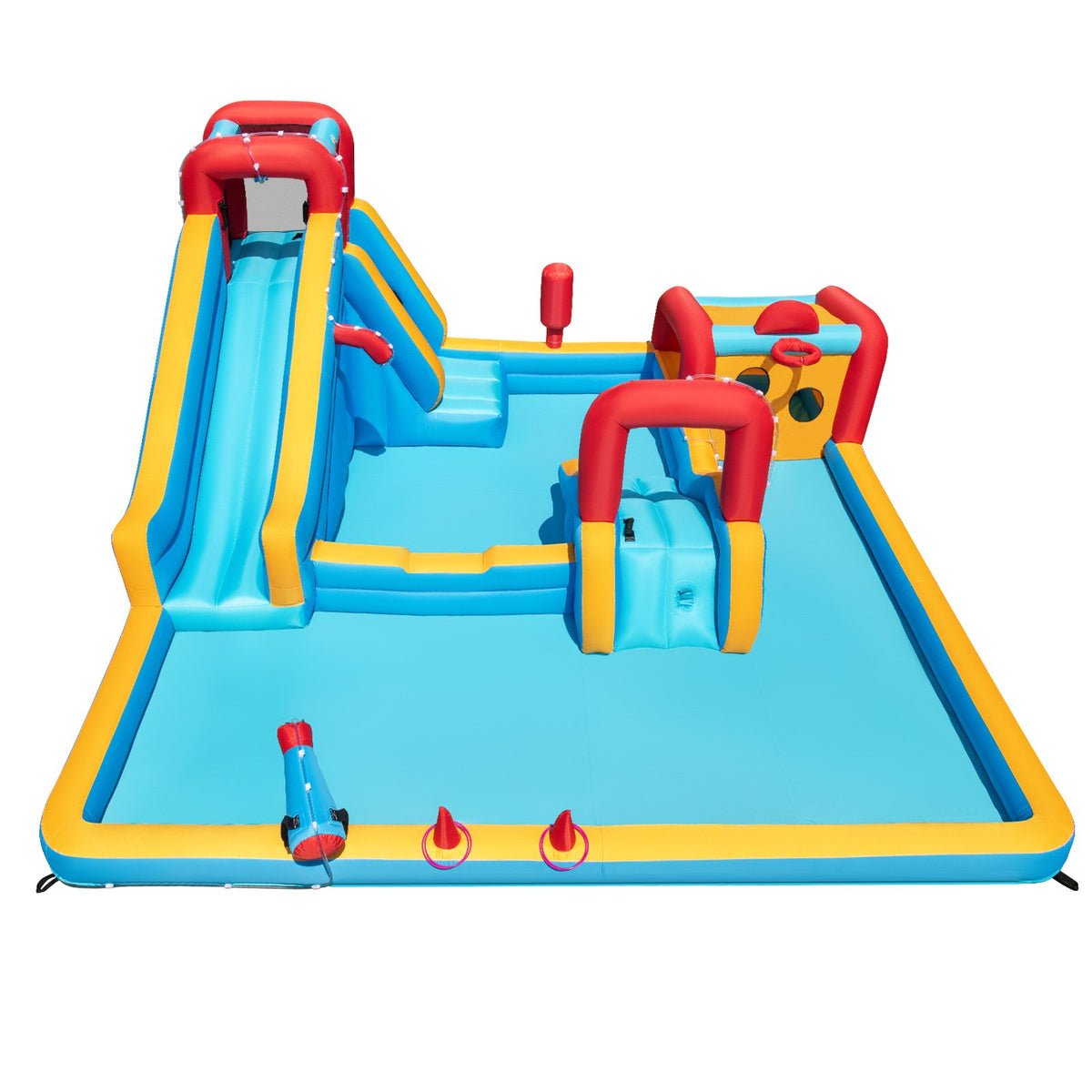 9-in-1 Inflatable Double Water Slide Park for Backyard