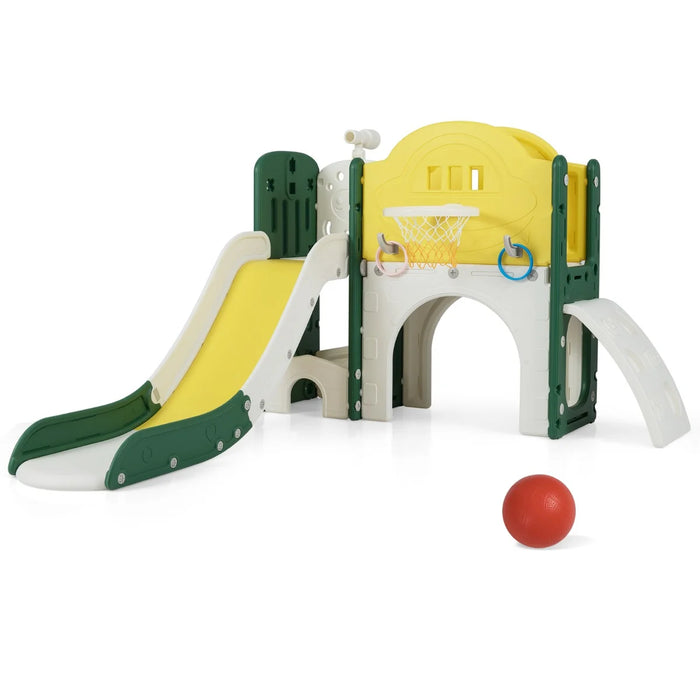 9 in 1 Toddler Slide Set with Telescope and Crawling Tunnel-