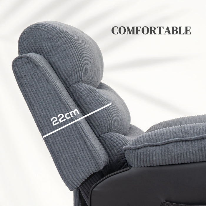 HOMCOM Power Lift Recliner Chair for Elderly, Patchwork Design Oversized Electric Riser and Recliner Armchair for Living Room with Remote Control and 2 Side Pockets, Dark Grey