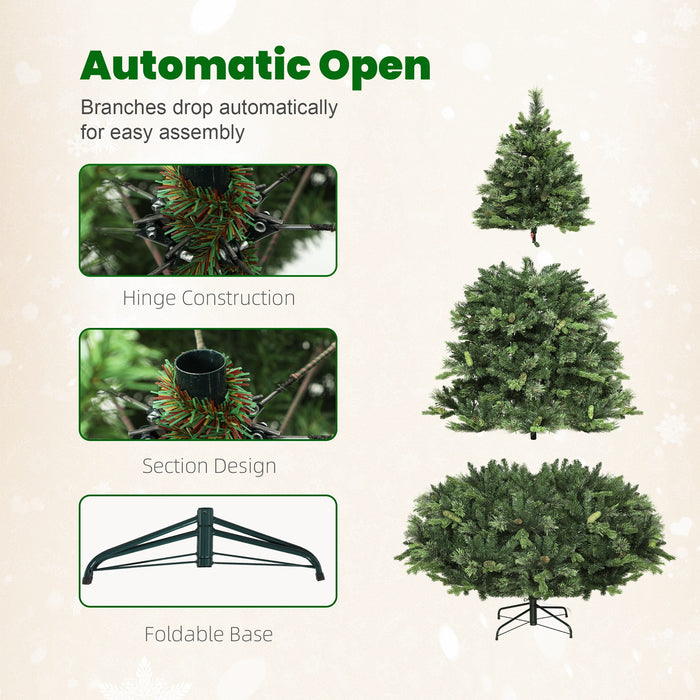 HOMCOM 6ft Artificial Pine LED Christmas Tree, with Remote