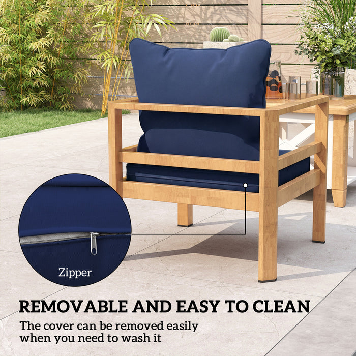 Outsunny Seat and Back Padded Cushion Set, CUSHION ONLY - Dark Blue