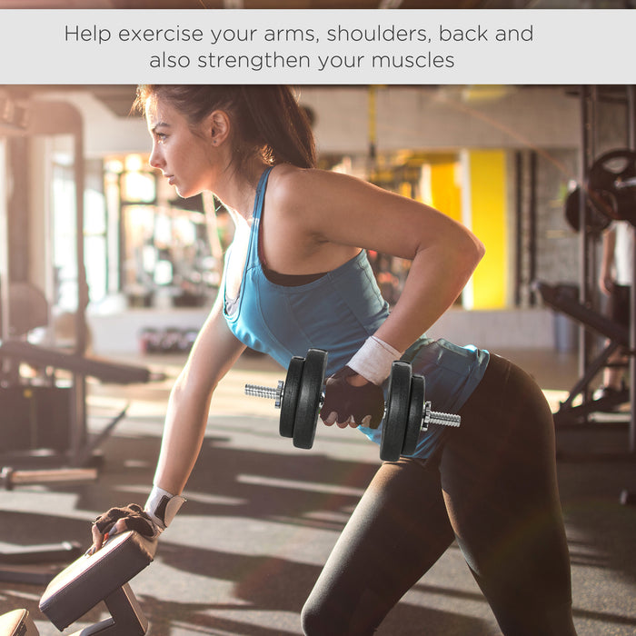 Adjustable Dumbbell Set 20KG - Home Gym Fitness Weights for Muscle Building, Black - Ideal for Office Strength Training & Body Toning